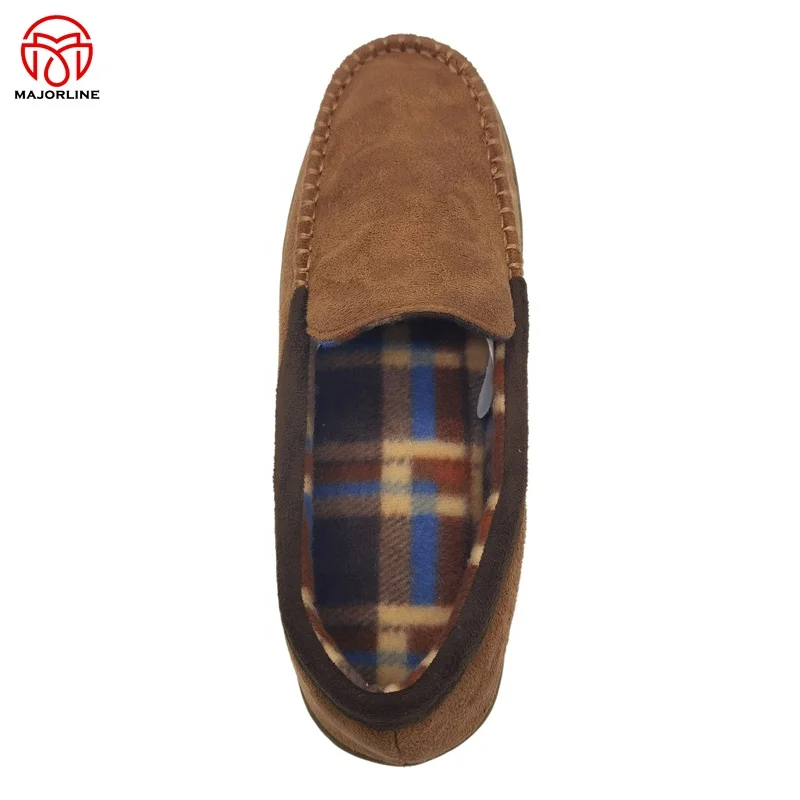 OEM factory customized indoor Slippers for Men Flat Moccasins Loafer home Shoes TPR outsole winter warm bedroom slippers  women