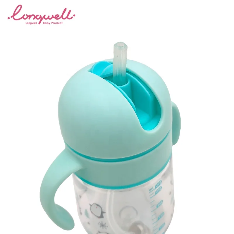 
Tritan Baby Water Bottle With Custom Logo Straw Training Cups Handle BPA Free Eco Drinking Milk Feeding Bottles for Toddlers 