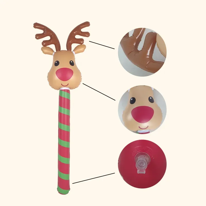 Hot sale inflatable Christmas Stick Christmas Ornament Inflatable Santa Claus Stick Inflatable Hammer Toys For Kids