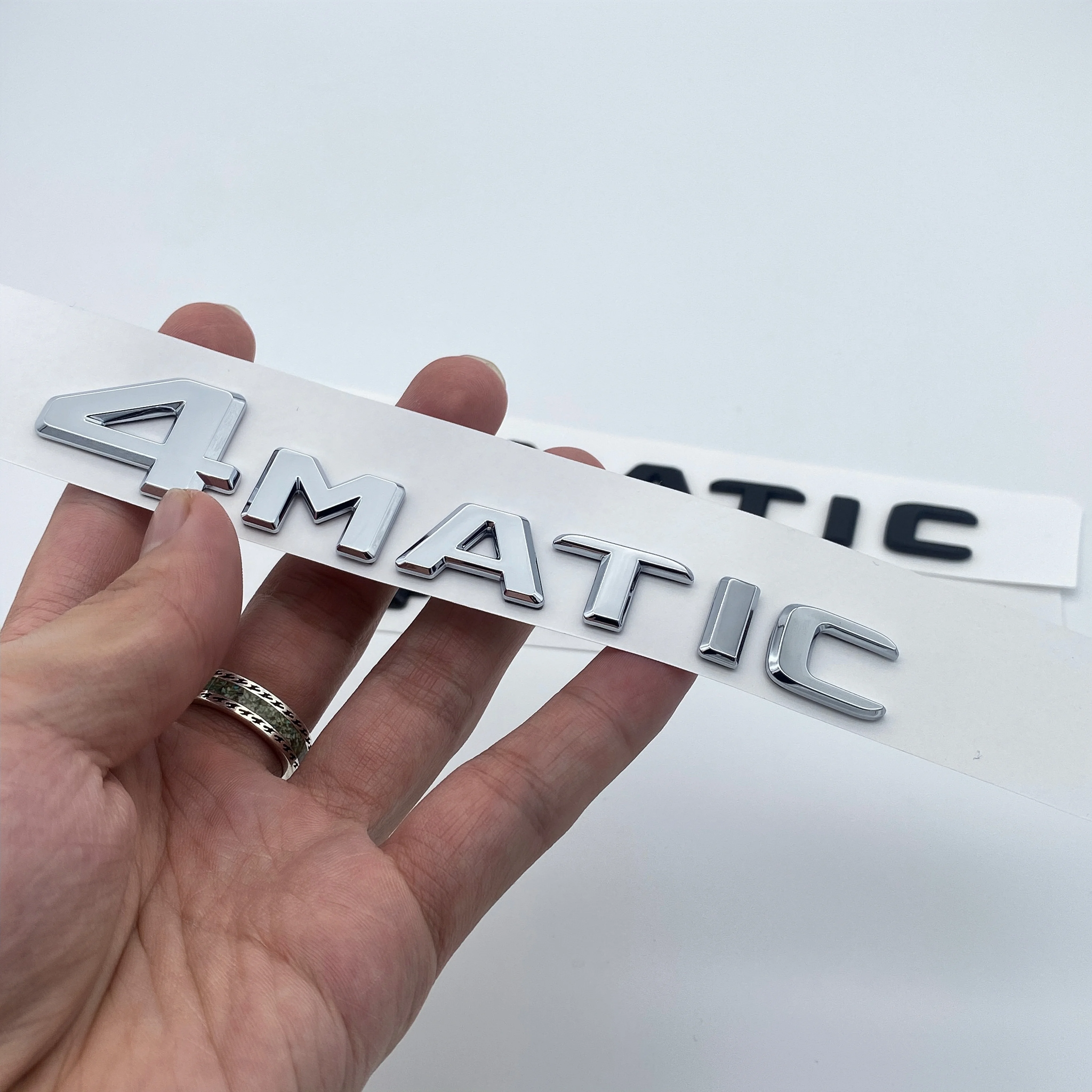 3D ABS 4MATIC Car Logo Stickers Chrome Plastic Abs Car Emblem Fender Bumper Badge Decal Mercede C63 C200L Letters Custom Sticker