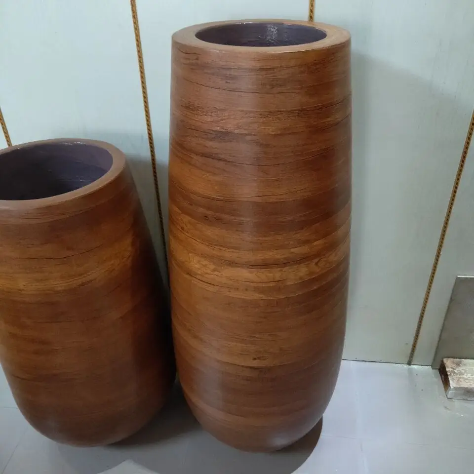 Wood Carving Handmade Fancy Style Vase Mango Wood Vase