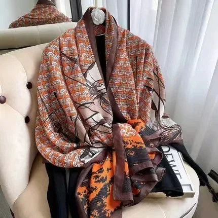 Новый элегантный женский модный весенне-осенний элегантный пляжный шарф с защитой от солнца