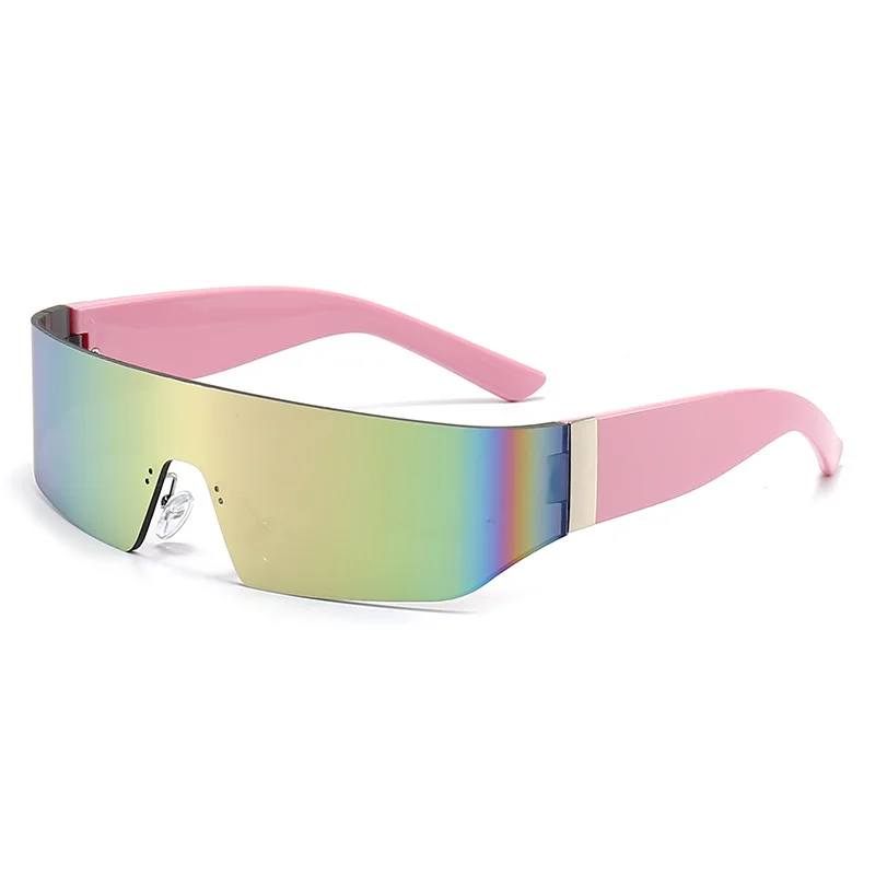 Fashion Luxury Designer UV400 Rimless Steam Punk Futuristic Y2K Sport Dazzling Lens Frameless One Piece Sunglasses For Women Men