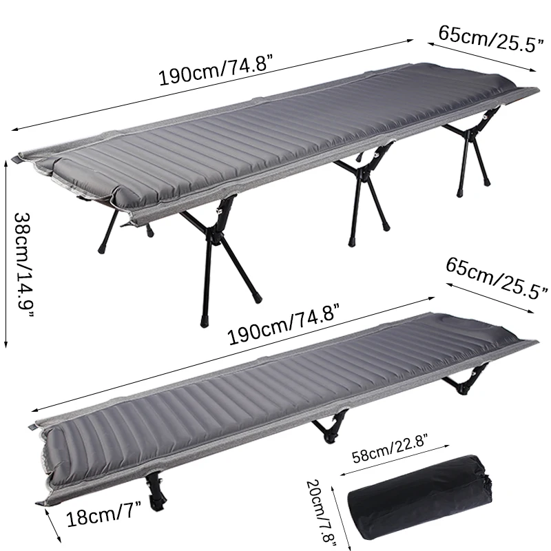 Lighten Up Folding Camping Bed Camp Bed Tent  Inflatable Air Bed for Outdoor