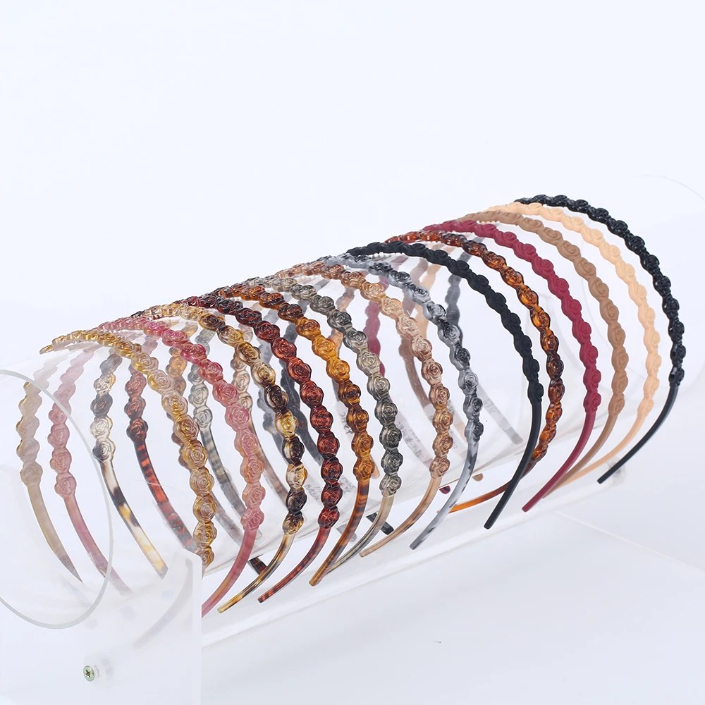 Fashion Effortless Flower Decor Headband for Women Girls Colorful Hair Headbands with Teeth for Kids Teens Lady