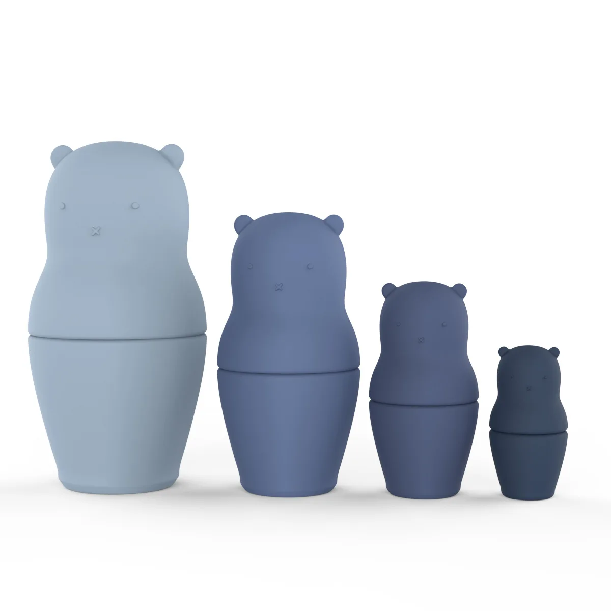 Wholesale Educational Matryoshka Dolls Toddler Colorful Silicone Russian Nesting Toys For Kids