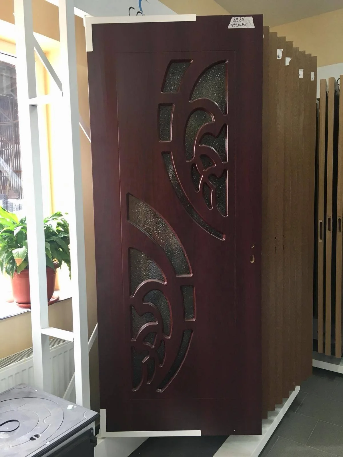 Minimalist plate solid wood door flat light bright glass solid wood door can be installed smart lock