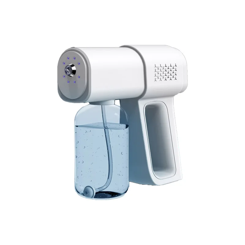 Wireless Disinfectant Gun Portable Handheld Blue Light Nano Sterilizing Gun Electric Alcohol Sanitizer Spray Gun