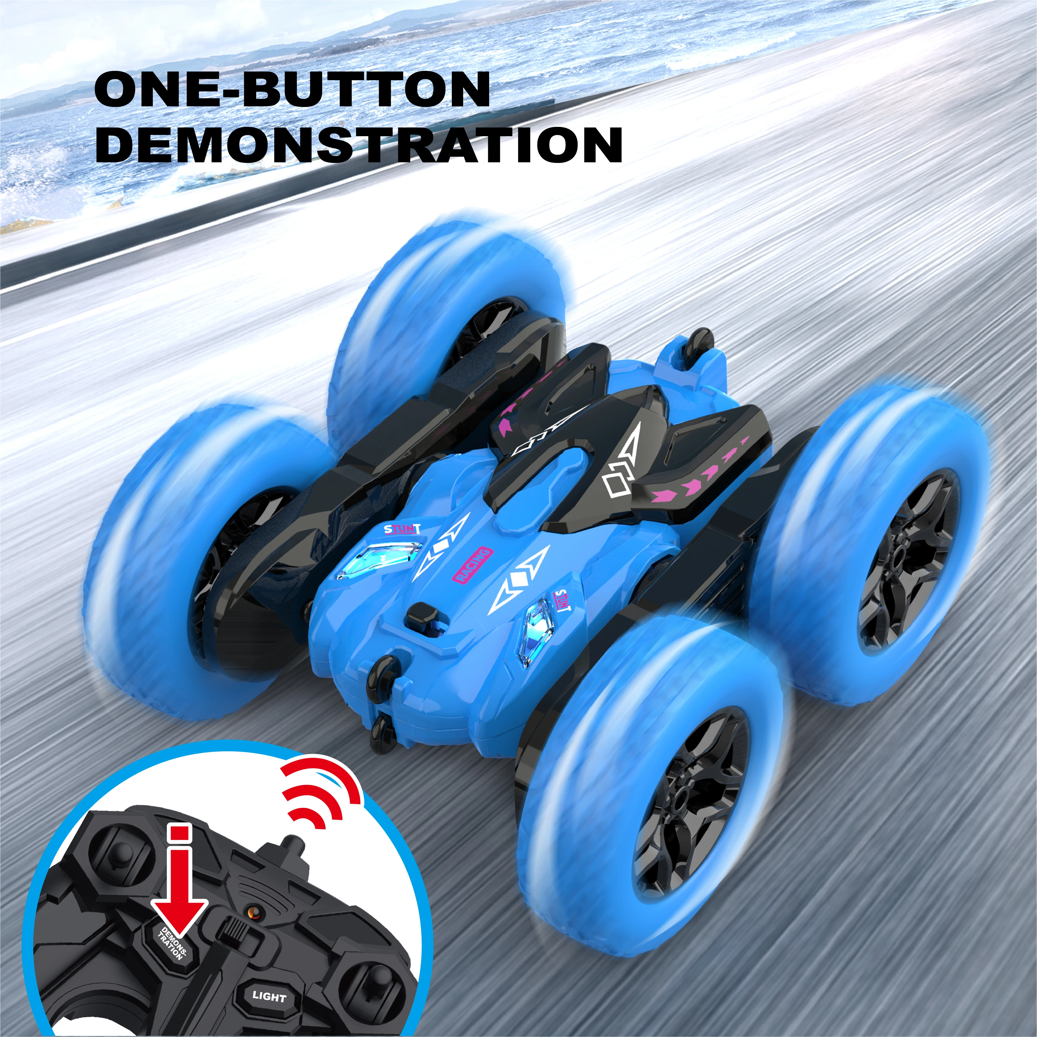 Radio Control Toy 2.4G Rc Drift Car Toys Double Sided 360 Degree Rotation Off Road Remote Control Stunt Car Toys  For Kids