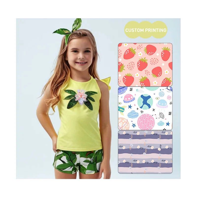 FIELD BALANCE Custom Kids Two Piece Bathing Suits Swimsuit European Beautiful Young Girls Tankini Swimwear