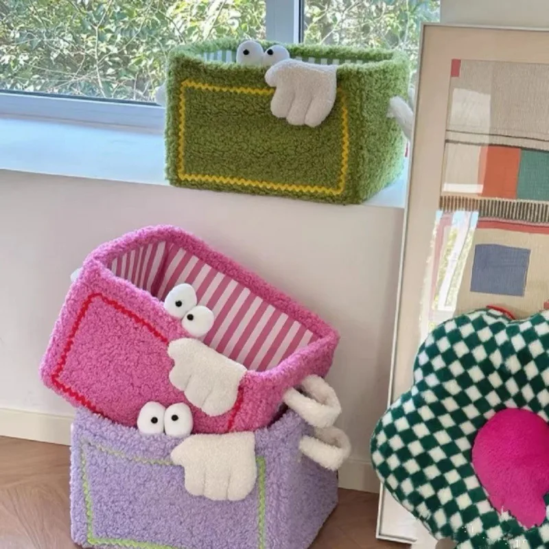 INS hot selling toy cute storage basket miscellaneous snacks toy sorting basket cartoon foldable laundry basket