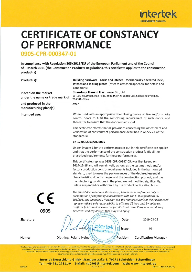 Hot selling CE 5572 Round Strike Plate Fire Rated Mortise Sash Door Lock Body