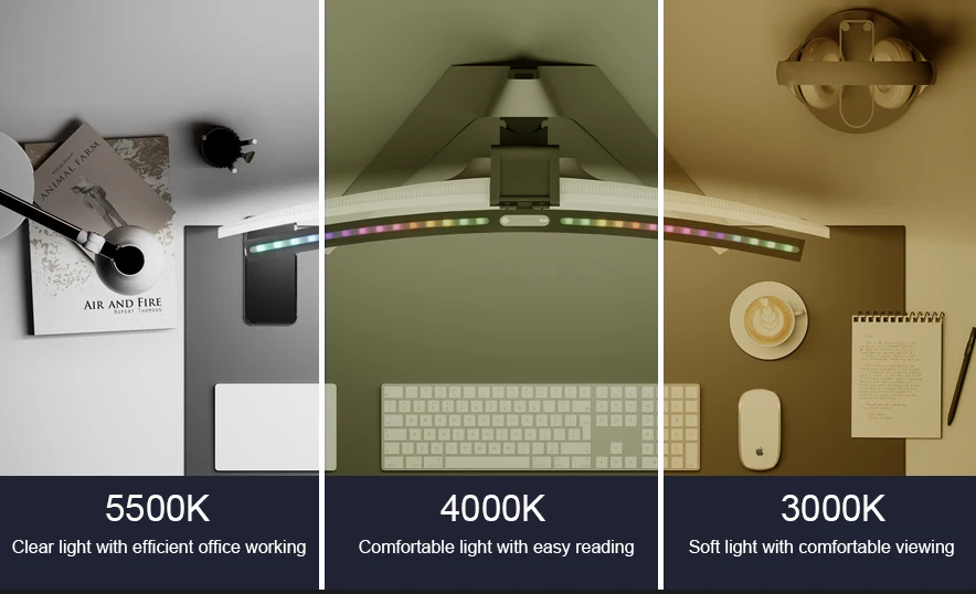 USB LED Desk Lamps Dimmable Monitor Laptop Screen Light Clip Computer lighting Eye Protection Reading Lamp