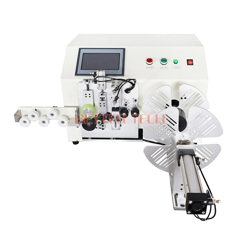 Automatic meter counting flat cable coiling and winding machine