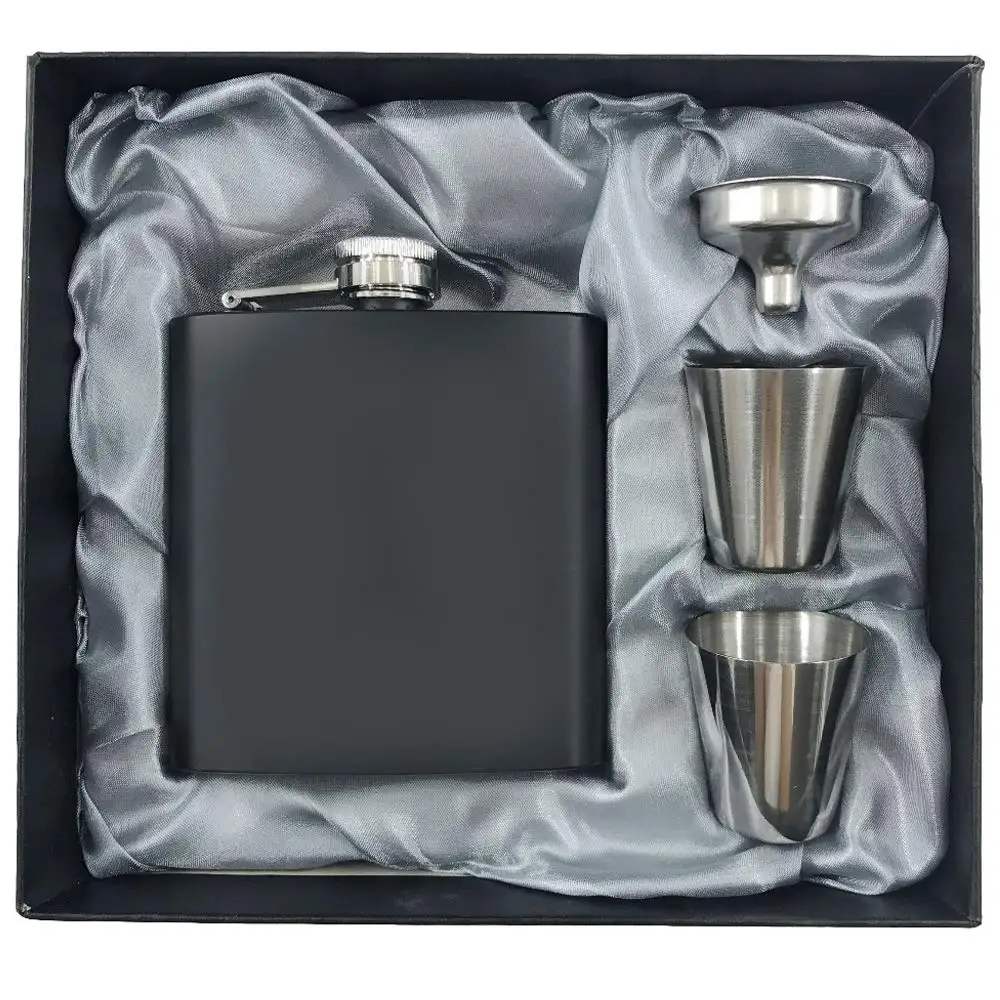 Wholesale Premium  Stainless Steel Metal Hip Flask & Funnel GIFT Set Liquor Flask Set Stainless Steel