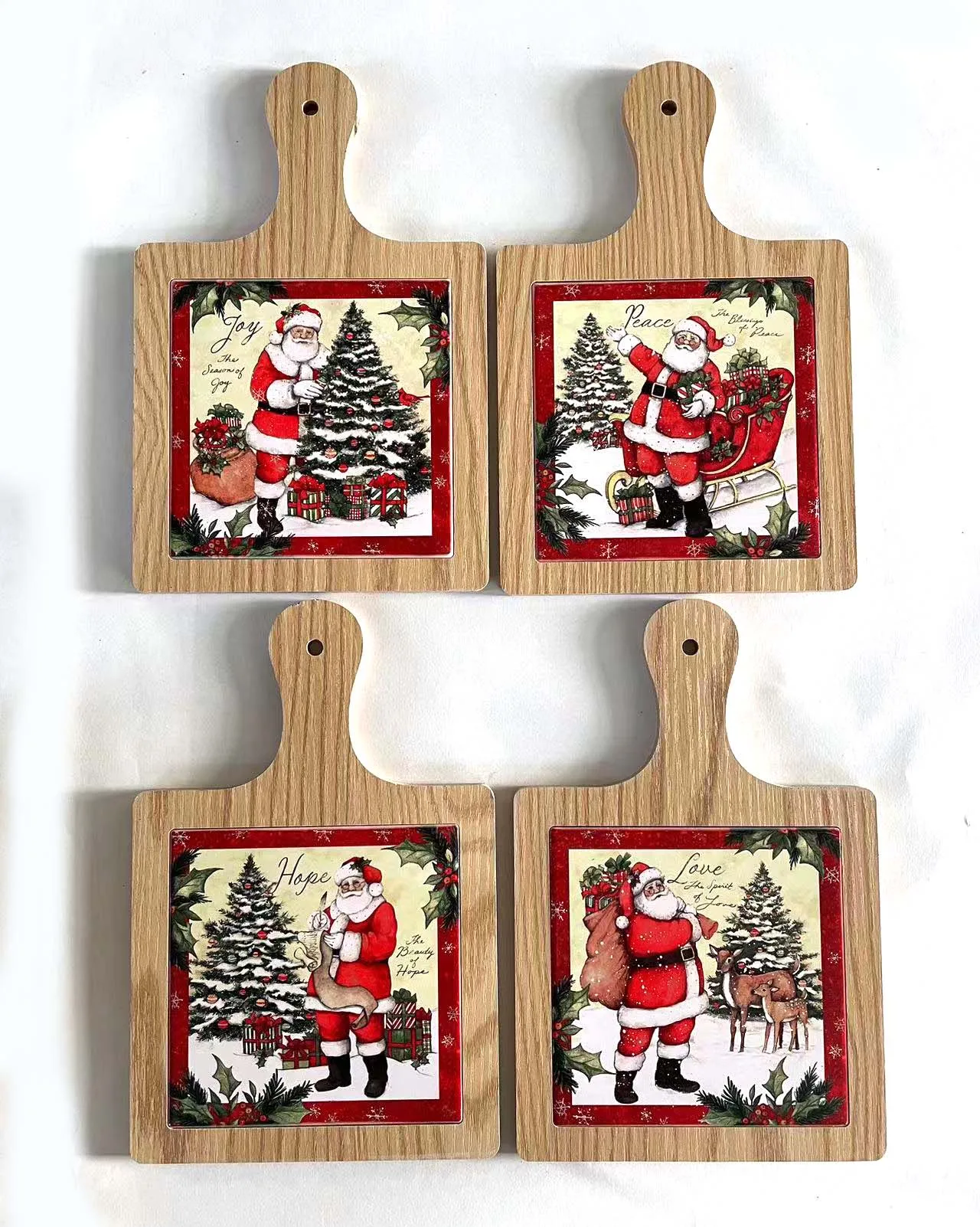 Mini Square Acacia Wood Serving Tapas Cheese Board With Handle Hole Customizable Logo For Home Kitchen Use Boxed