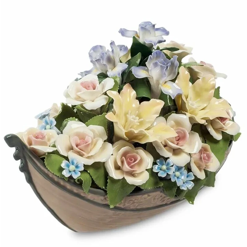 Оптовая продажа, красивые разноцветные фарфоровые подарочные цветы ручной работы для украшения дома, керамический имитационный цветок для свадьбы