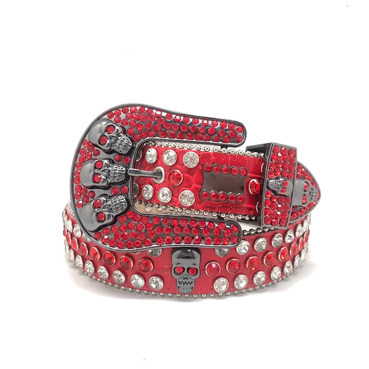 RTS or Wholesale Custom Black and Red Designer   pu Belts for Unisex Wears