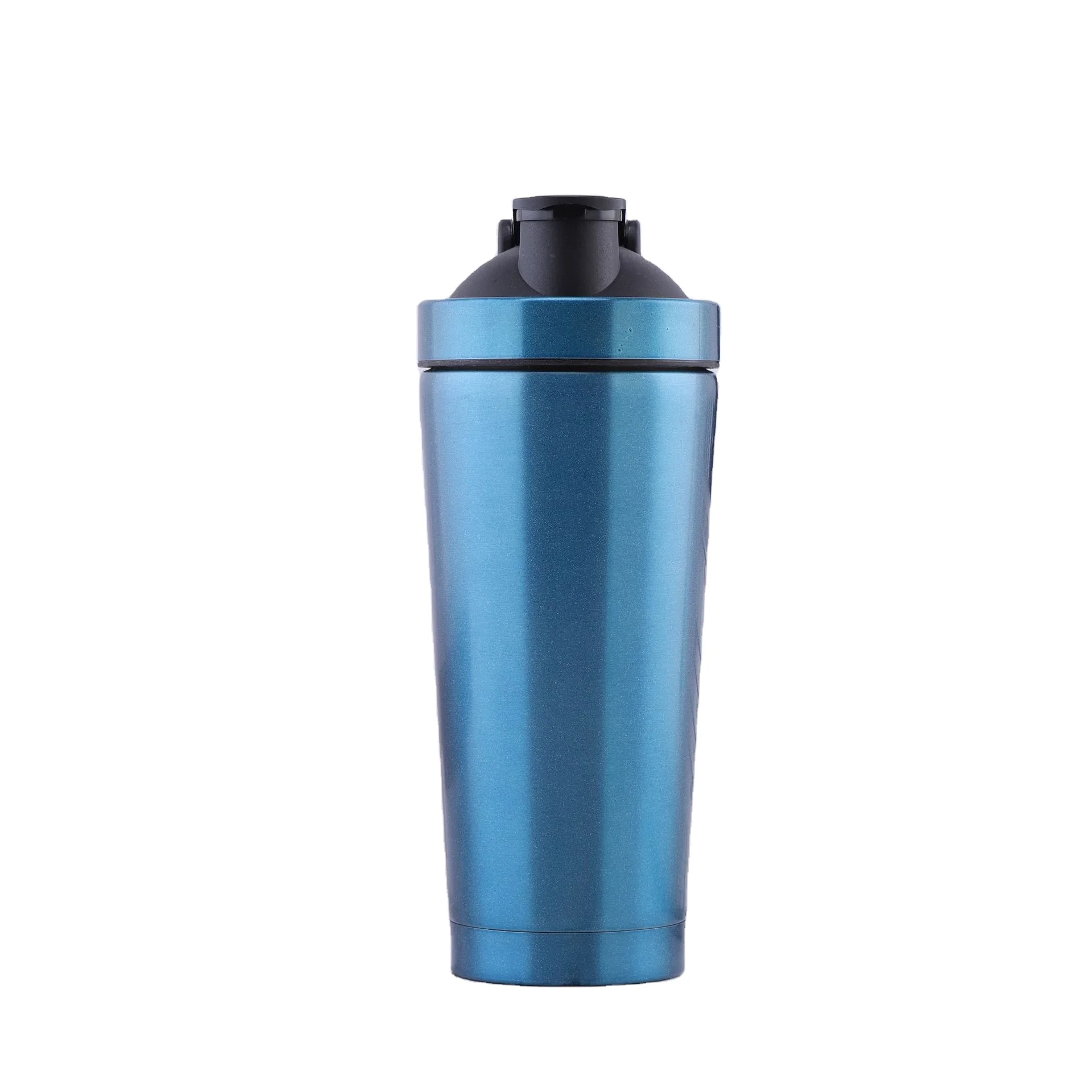 Black Custom Logo Leak Proof Bpa Free Protein Insulated Shaker Bottle Sport Gym Stainless Steel Water Bottle 550ml 750ml