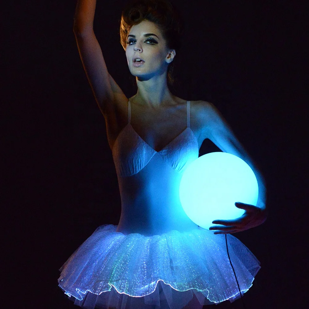 Fashion Girl Fiber Optic Sexy Ballet Light up Glitter Dress Hen Party Lights Skirt LED Tutu