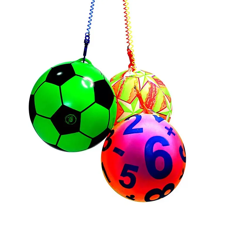 Inflatable Sprinkler Beach Ball and Portable Bounce Ball Chain with Spring Rope