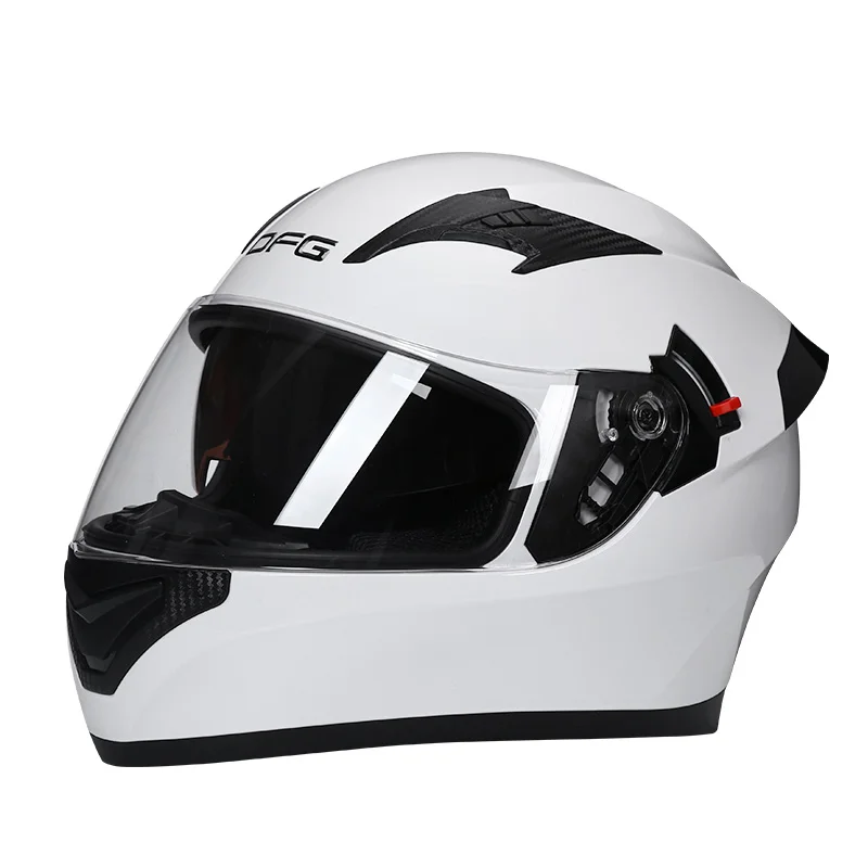 DFG DOT Motorcycle Full Face Helmet Dual Visors Sun Shield Street Bike Motorbike Touring ABS Helmet