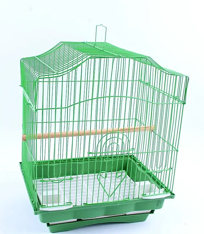 customized nice parrot bird cage wire mesh bird cage with handle and stick PVC coated stainless steel bird cage