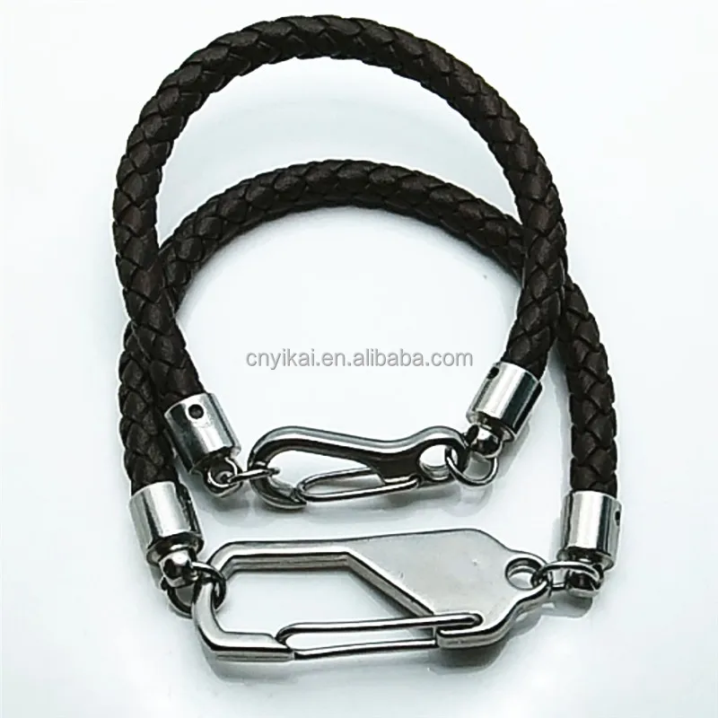 Customized size hot selling new simple stainless steel buckle bow fashion beach umbrella rope bracelet hand ornament rope craft