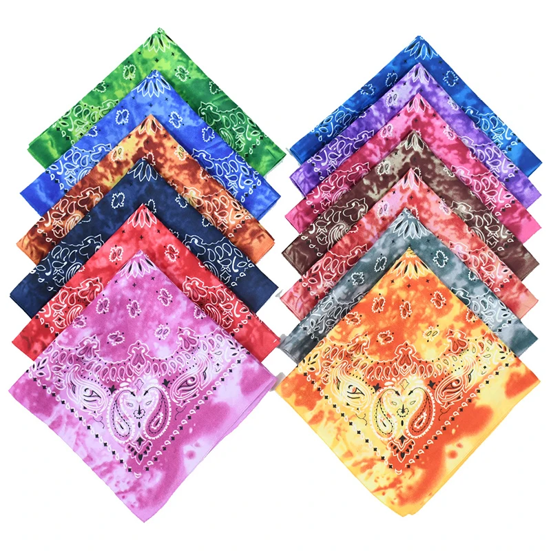 Wholesale Cheap 100% Cotton Hip Hop Custom Printing Tie Dye Paisley  Bandana
