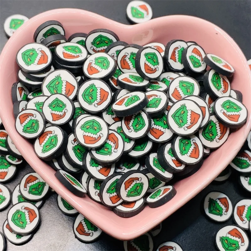 1kg Polymer Halloween Clay Cartoon shape Cartoon Christmas Green Mix Clay Slices Sprinkle for Slime Crafts and DIY Craft