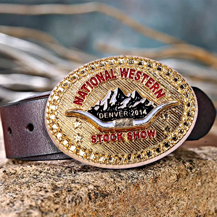 Manufacture Make Your Own Logo High Quality Gold Plated Metal Custom Engraved Belt Buckle For Men