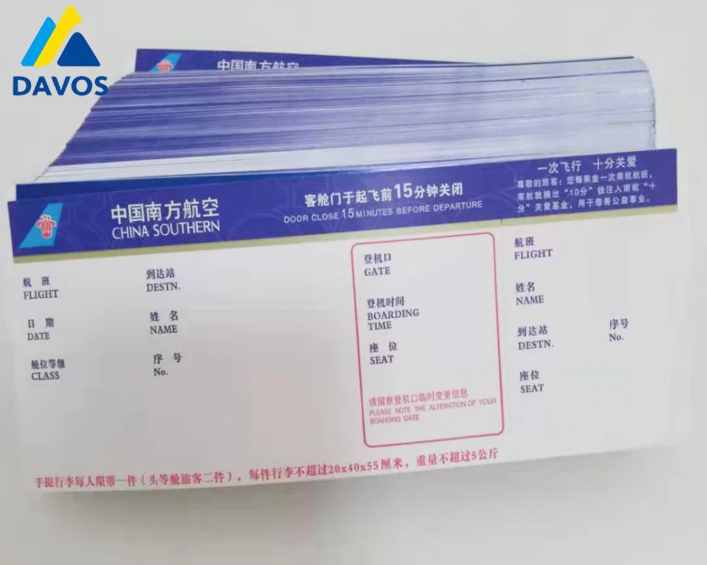 Factory price thermal paper Baggage tag  in airport   entrance ticket/admission tickets