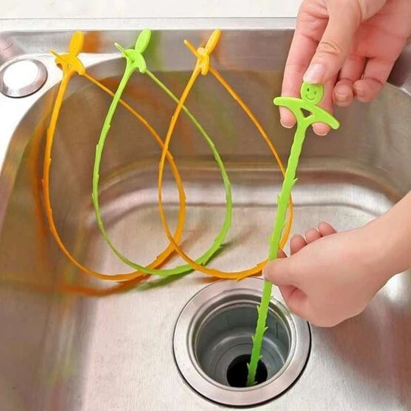  5*51cm New Drain Snake Spring Pipe Dredging Tool Dredge Unblocker Clog Kitchen Sink Sewer Cleaning Hook