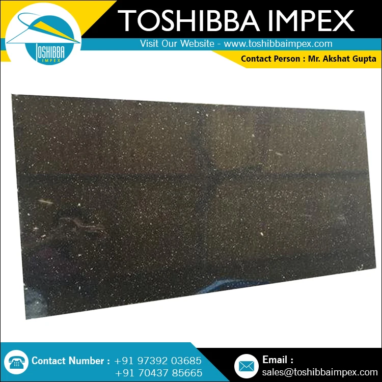 Best Price Polished Black Galaxy Granite Tiles Customizable Size All Natural Stone from India