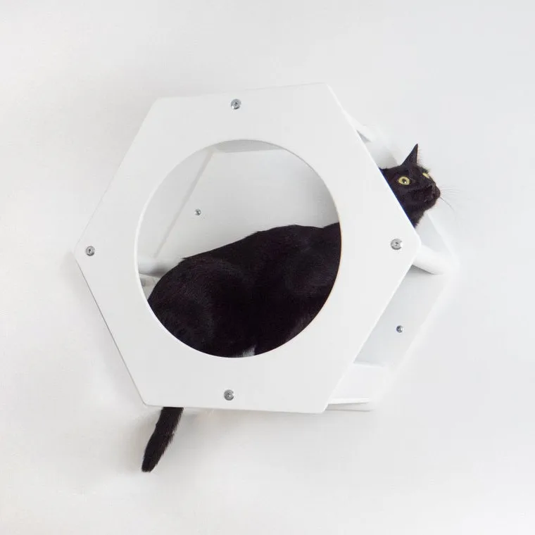 
Wooden Wall Mounted Hexagon Cat Shelves Wood Honeycomb Cat House Furniture 
