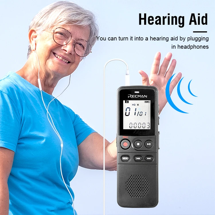 Professional Portable Digital Voice Recorder for Dictaphone Audio Recorder WAV MP3 Player