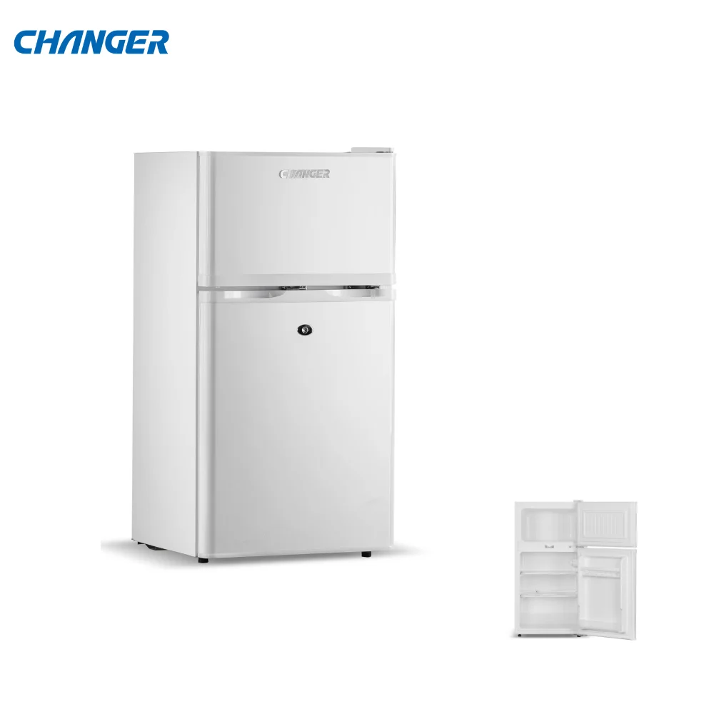 Double Door Small Size Fridge Top Mounted Freezer 80Liter for Apartment, Office, School, Home, Customer Brand