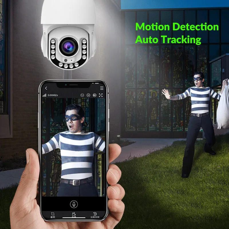 
4.5 inch Mini 1080p 20X wifi indoor outdoor night vision Full metal speed dome ptz ip camera 