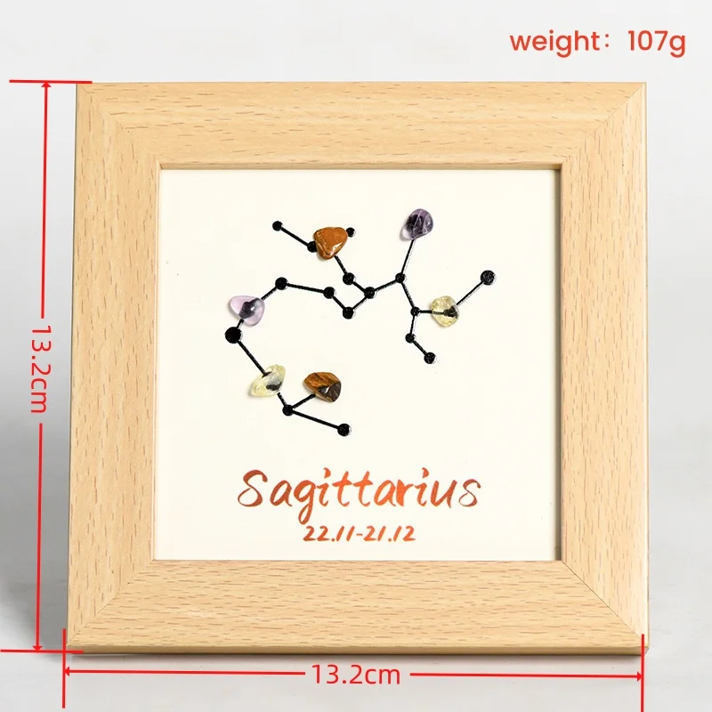 QIURAN Wholesale Twelve constellations of stone crystal picture frame decoration Crystal Painting moving home decoration gift