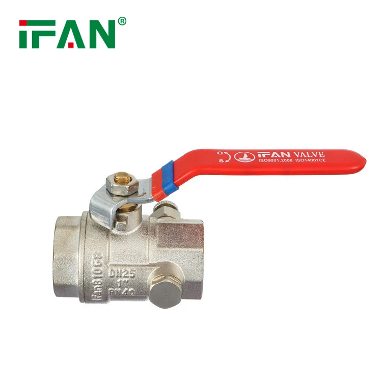 IFAN Factory 1/2 Ball Valve PN25 Brass Water Valve Red Long Handle 81068FF Air Vent Brass Ball Valve