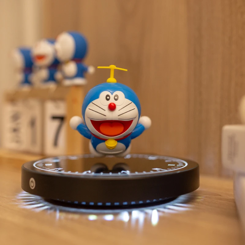 Best selling christmas cool gift magnetic levitation floating OEM Doraemon super heros spiderman toy anime figure action
