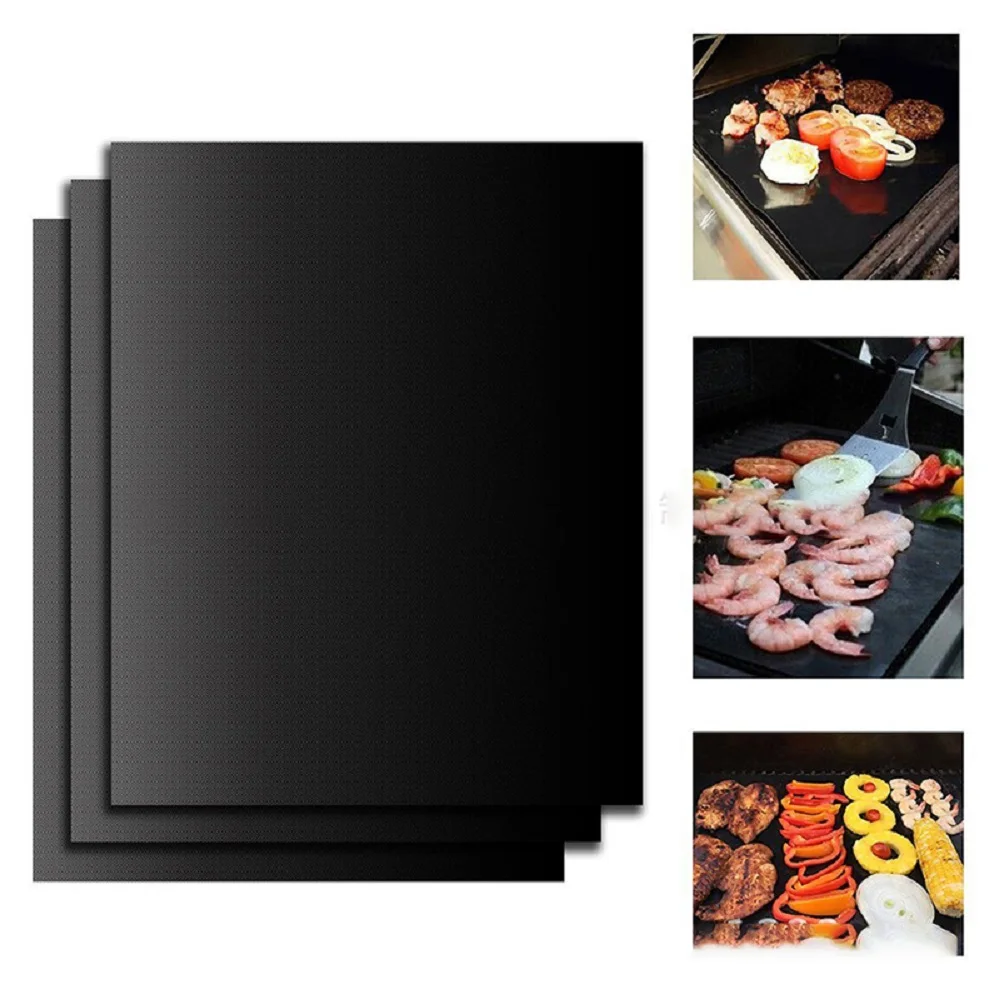 Reusable BBQ Grill Mat Non-Stick Cooking Plate Heat Resistant Pan Pad Barbecue Baking Liners Mat