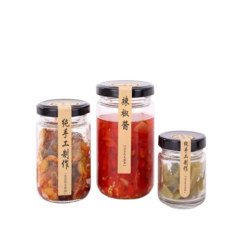Cheap Coffee Capsule Storage Jar Small Honey Glass Jar Empty Tomato Sauce Jars With Lid Packaging For Ketchup Tomato Paste