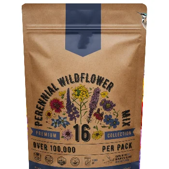 Organo Republic 16 Non-GMO Heirloom 100,000+ Wildflower Seeds Mix 4oz Packet Indoor/Outdoor Garden Attracting Bees Birds Flowers
