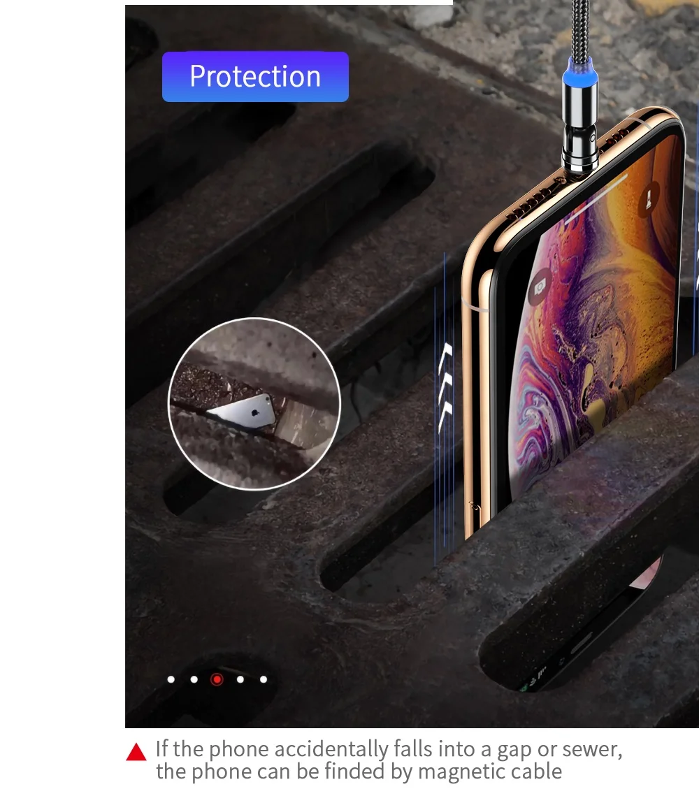 WIK-YT 540 нейлон магнит зарядка через USB Магнитный зарядный кабель