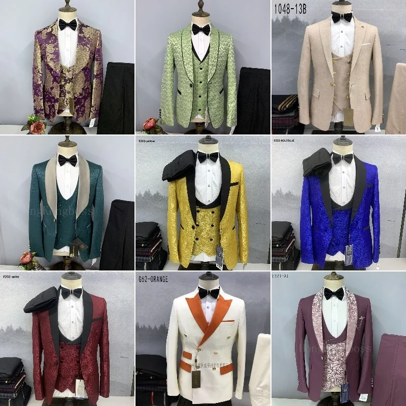 Custom High Quality Luxury Wool Navy Blue Formal Business Dress Clothes 2 Pieces Pant Coat Set Slim Men Suits for Men