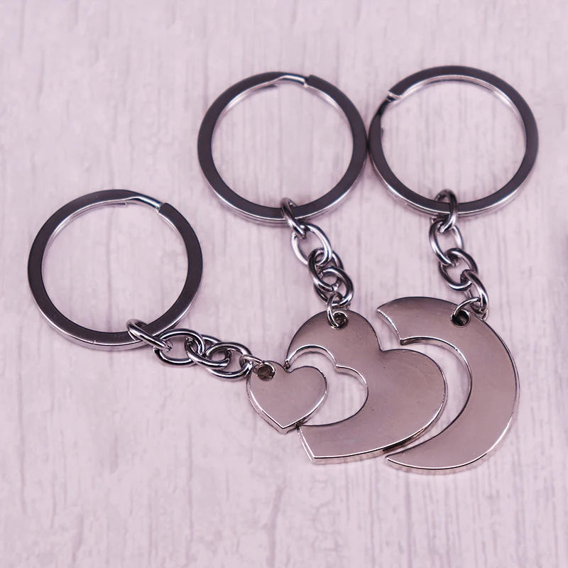 3pcs Big Sis Middle Sis Little Sis Love Pendant Keychain Set Fashion Jewelry Accessories
