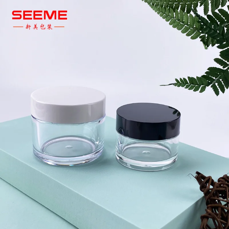 Wholesale high quality 50ml clear wholesale PETG plastic jars with lid
