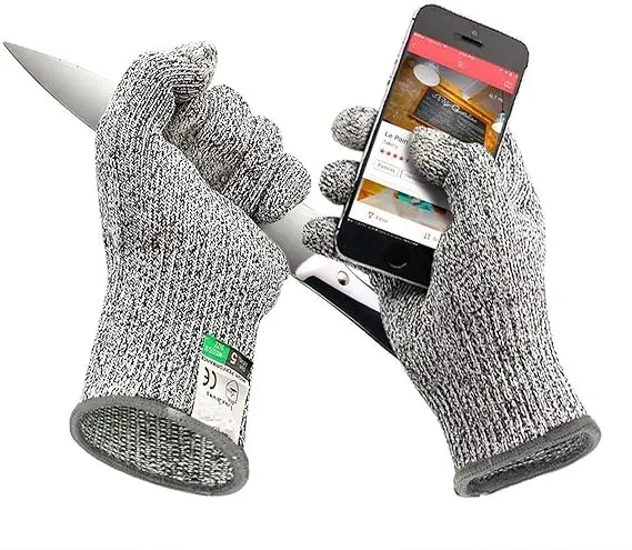 Durable Kitchen Food Grade 5 Protection Safe Cooking Cutting Work Safety Cut Resistant Gloves For Meat Cutting Wood Carving