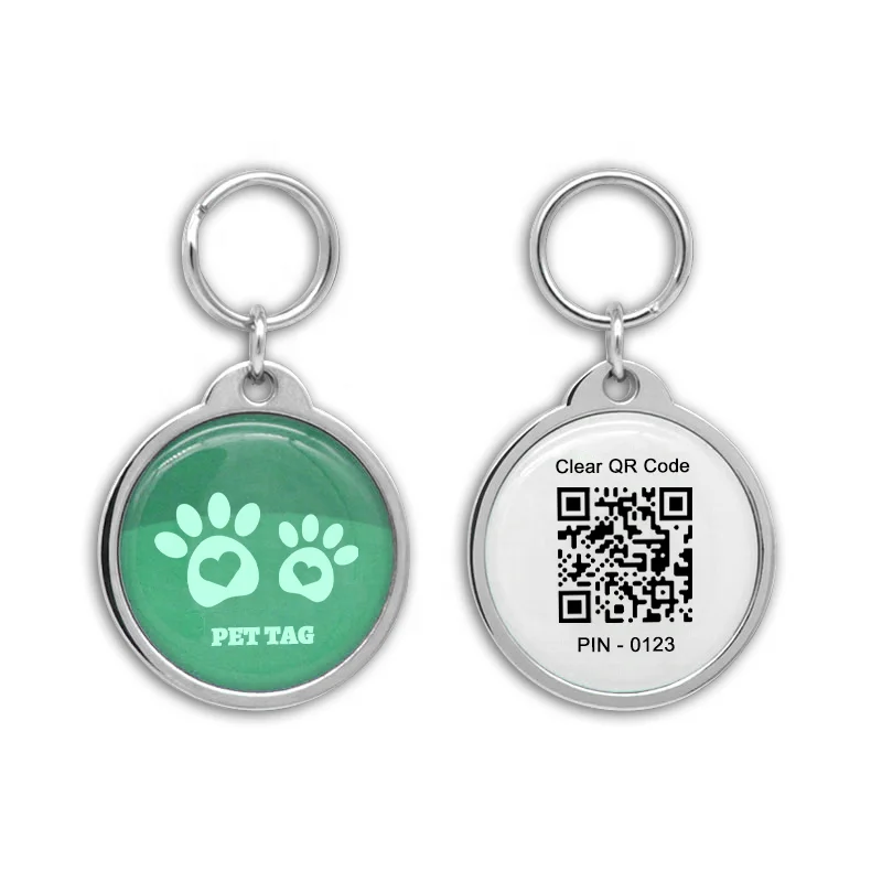 Wholesale Custom Alloy Smart NFC NTAG213 Metal Epoxy QR Code Pet Dog ID Tag